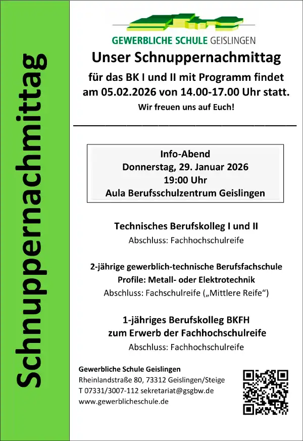 Info-Abend und Schnuppernachmittag