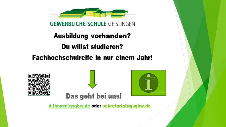 Fachhochschulreife in einem Jahr